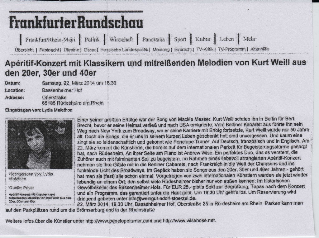 Clipping Frankfurter Rundschau 2014